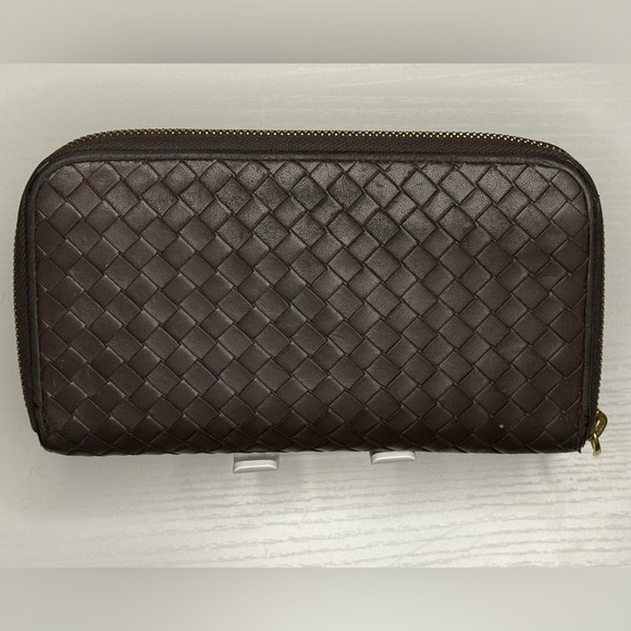 Bottega Veneta Black Nappa Intrecciato Zip Around Wallet - Picture 1 of 15